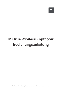 Bedienungsanleitung Xiaomi TWSEJ02LM Mi Kopfhörer