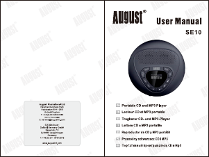 Bedienungsanleitung August SE10 Discman