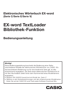 Bedienungsanleitung Casio EX-word TextLoader
