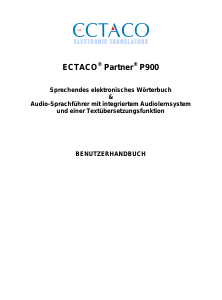 Bedienungsanleitung Ectaco Parner P900 Elektronisches wörterbuch
