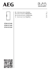 Manuale AEG RTB411E1AW Frigorifero
