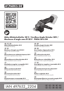Mode d’emploi Parkside IAN 497652 Meuleuse angulaire