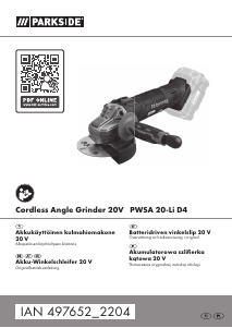 Käyttöohje Parkside IAN 497652 Kulmahiomakone