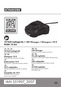 Brugsanvisning Parkside IAN 351907 Batterioplader