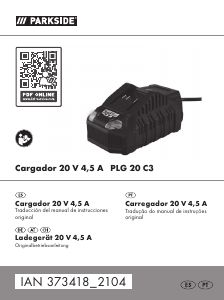 Manual Parkside IAN 373418 Carregador de pilhas