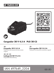 Manual Parkside IAN 497649 Carregador de pilhas