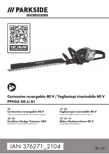 Manuale Parkside IAN 376271 Tagliasiepi