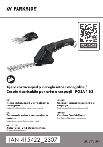 Manual Parkside IAN 415422 Corta-sebes