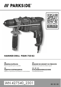 Manual Parkside IAN 427540 Maşină de găurit cu percuţie