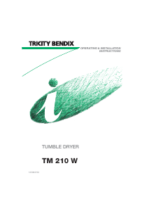 Handleiding Tricity Bendix TM 210 W Wasdroger