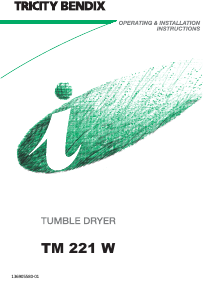 Manual Tricity Bendix TM 221 W Dryer