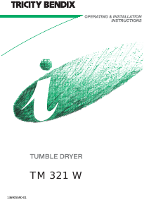 Bruksanvisning Tricity Bendix TM 321 W Torktumlare