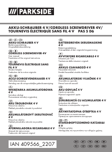 Bedienungsanleitung Parkside IAN 409566 Schrauber