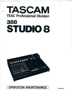 Bruksanvisning Tascam 388 Studio 8 Blandningskonsol