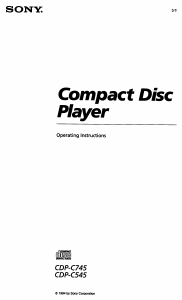 Bruksanvisning Sony CDP-C545 CD-spelare