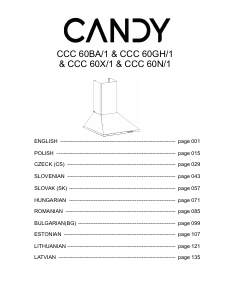 Rokasgrāmata Candy CCC 60N/1 Tvaika nosūcējs