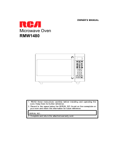 Bruksanvisning RCA RMW1480 Mikrovågsugn