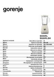 Bruksanvisning Gorenje B800RL Blender