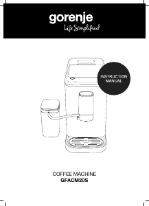 Руководство Gorenje GFACM20S Кофе-машина