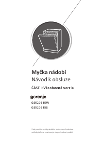 Manuál Gorenje GS520E15W Myčka na nádobí