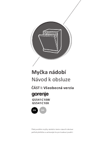 Manuál Gorenje GS541C10W Myčka na nádobí