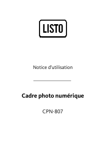 Mode d’emploi Listo CPN-807 Cadre photo numérique