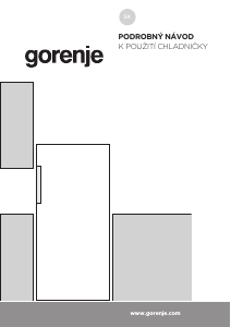 Návod Gorenje R492PW Chladnička
