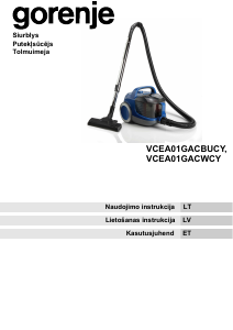 Rokasgrāmata Gorenje VCEA01GACBUCY Putekļu sūcējs