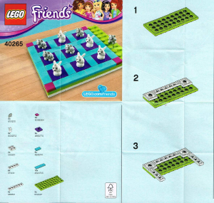 Manual Lego set 40265 Friends Jogo da velha