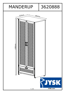 Manual JYSK Manderup (88x199x53) Garderobă