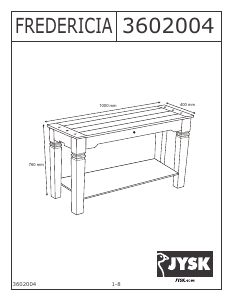 Manual JYSK Fredericia Masa laterală