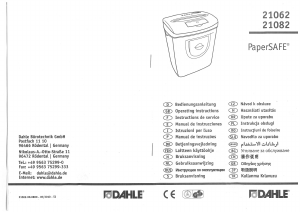 Kullanım kılavuzu Dahle 21062 PaperSAFE Kağıt öğütücü