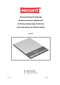 Bruksanvisning Menuett 821-025 Köksvåg