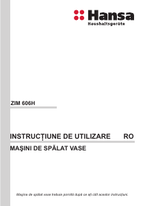 Manual Hansa ZIM 606 H Maşină de spălat vase