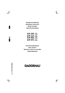 Handleiding Gaggenau GM 215-110 Vaatwasser