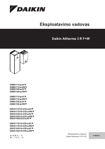 Vadovas Daikin EBVX16S18DJ6V Šilumos siurblys