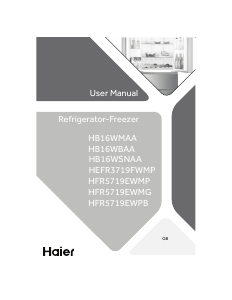 Handleiding Haier HFR5719EWPB Koel-vries combinatie