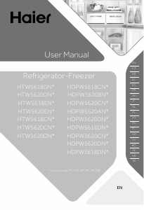 Handleiding Haier HTW5618DWMG(UK) Koel-vries combinatie