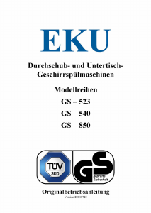 Bedienungsanleitung EKU GS-523 Geschirrspüler