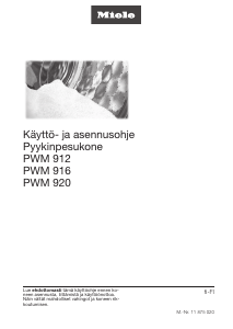 Käyttöohje Miele PWM 916 Pesukone