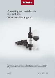 Manual Miele KWT 6722 iS-1 Wine Cabinet