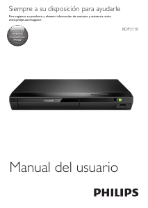 Manual de uso Philips BDP2110 Reproductor de blu-ray