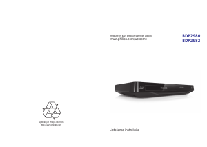 Rokasgrāmata Philips BDP2980 Blu-ray atskaņotājs