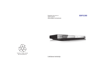 Rokasgrāmata Philips BDP3280 Blu-ray atskaņotājs