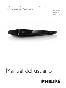 Manual de uso Philips BDP3380 Reproductor de blu-ray