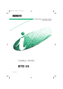 Handleiding Bendix BTD 03 Wasdroger