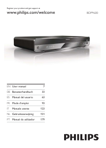Manual de uso Philips BDP9600 Reproductor de blu-ray