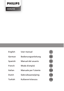 Manual de uso Philips HD9255 Freidora