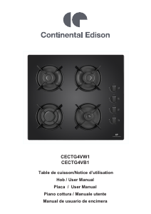 Mode d’emploi Continental Edison CECTG4VW1 Table de cuisson