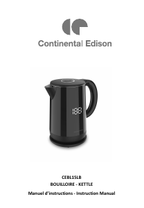 Mode d’emploi Continental Edison CEBL15LB Bouilloire